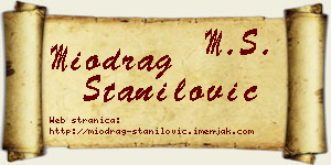 Miodrag Stanilović vizit kartica
